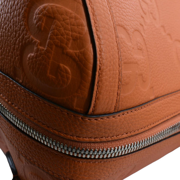 GUCCI Piuma Jumbo GG Leather Duffle Bag Orange 725129