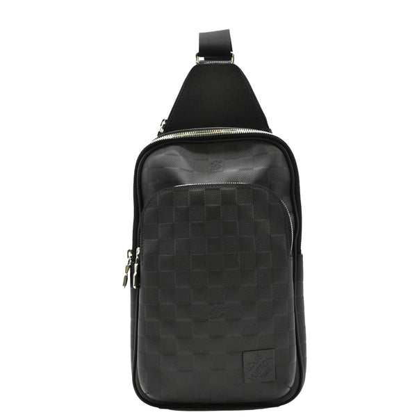 LOUIS VUITTON Avenue Sling Backpack Bag Black front side