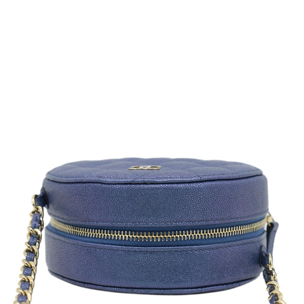 CHANEL Round Clutch  Crossbody Bag Shiny Blueuper look
