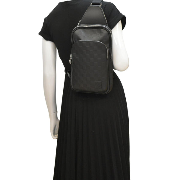 LOUIS VUITTON Avenue Sling Backpack Bag Black dummy look