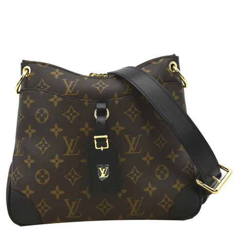 LOUIS VUITTON Odeon NM PM Monogram Canvas Shoulder Bag Black/Brown