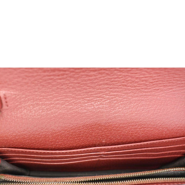 GUCCI Web Queen Margaret Mini GG Supreme Canvas Chain Wallet Beige 476079