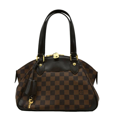 LOUIS VUITTON Verona PM Damier Ebene Satchel Bag Brown