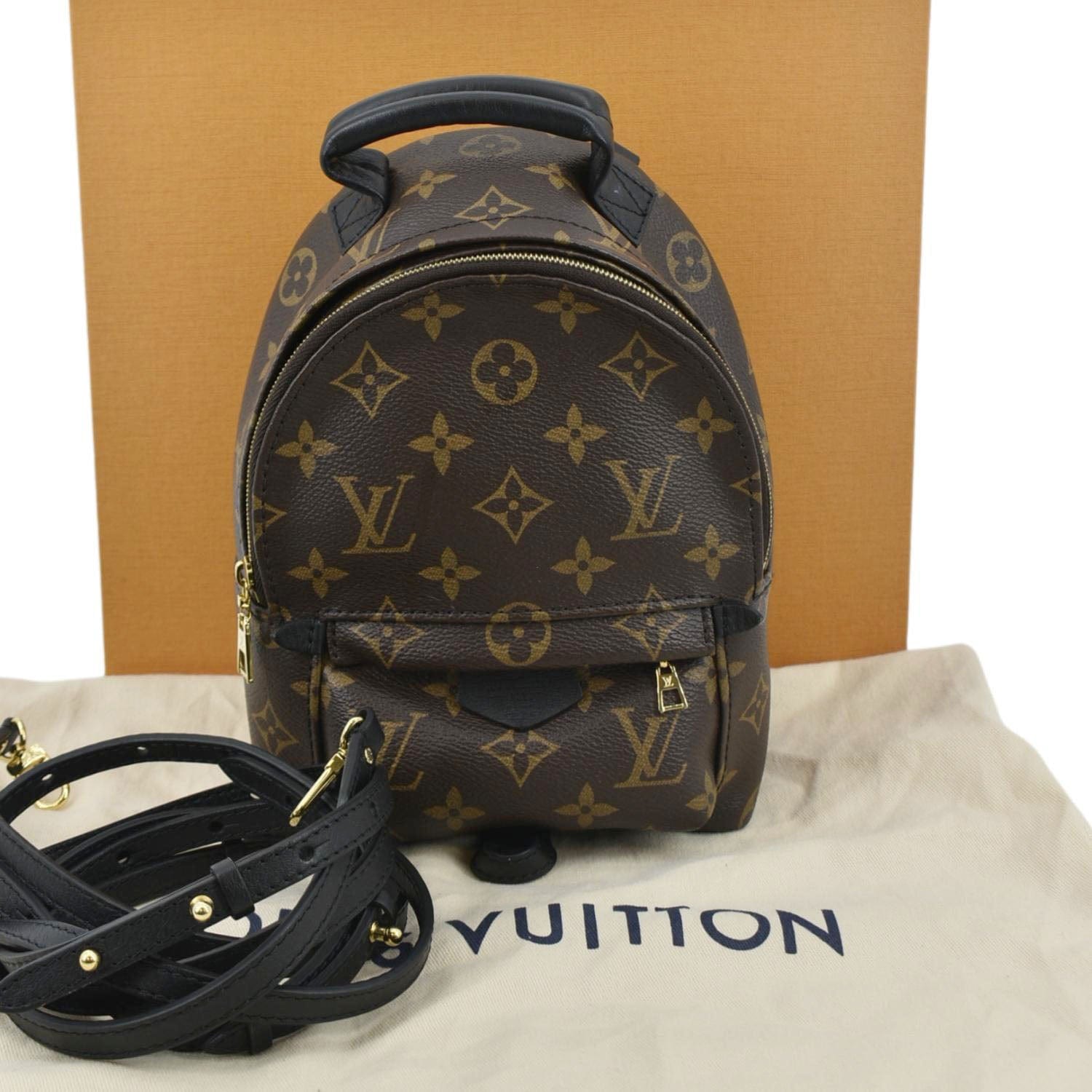 knock off louis vuitton mini backpack LOUIS VUITTON Palm Springs Mini Monogram Canvas Backpack Brown