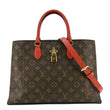 LOUIS VUITTON Flower Monogram Canvas Tote Shoulder Bag Cerise