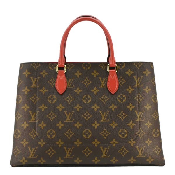 LOUIS VUITTON Flower Monogram Canvas Tote Shoulder Bag Cerise