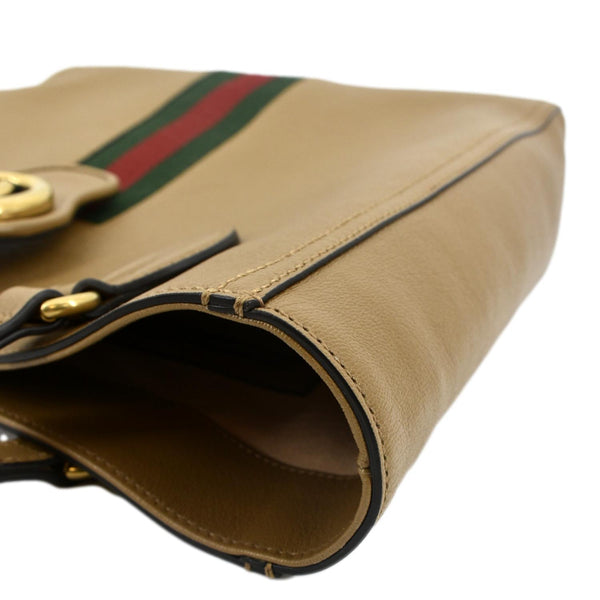 GUCCI Dahlia Leather Tote Bag Tan 652680