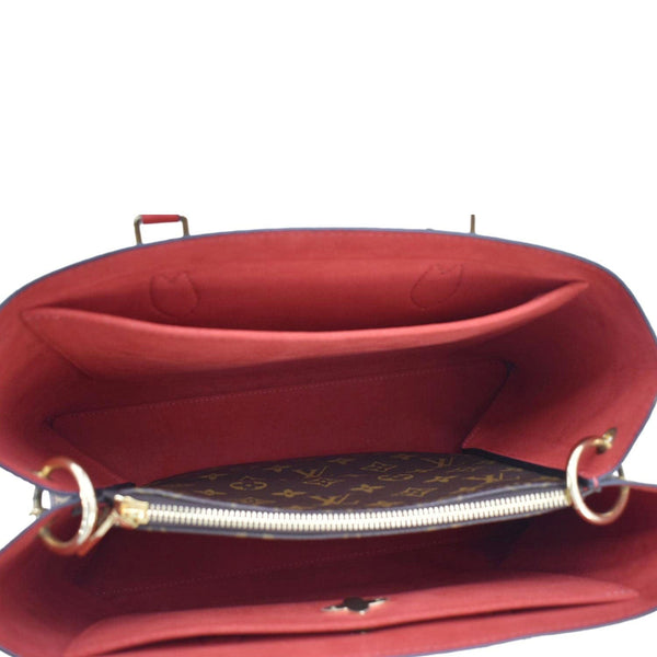 LOUIS VUITTON Flower Monogram Canvas Tote Shoulder Bag Cerise