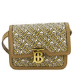 BURBERRY TB Monogram Mini Leather Shoulder Bag Beige