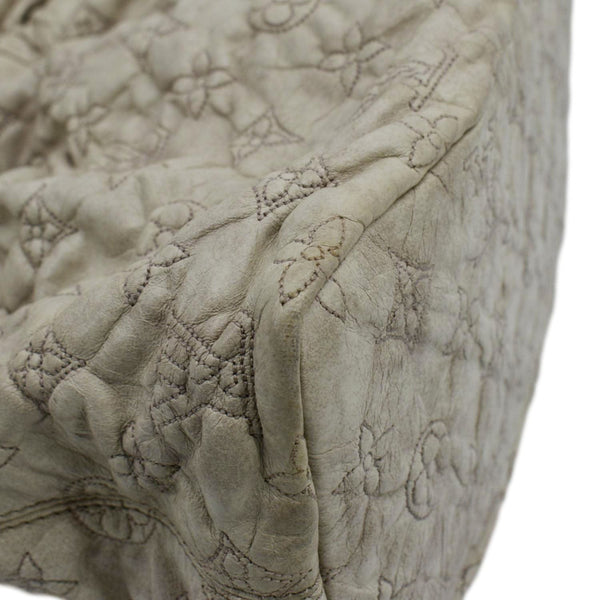 LOUIS VUITTON Olympe PM Monogram Leather Satchel Shoulder Bag Cream