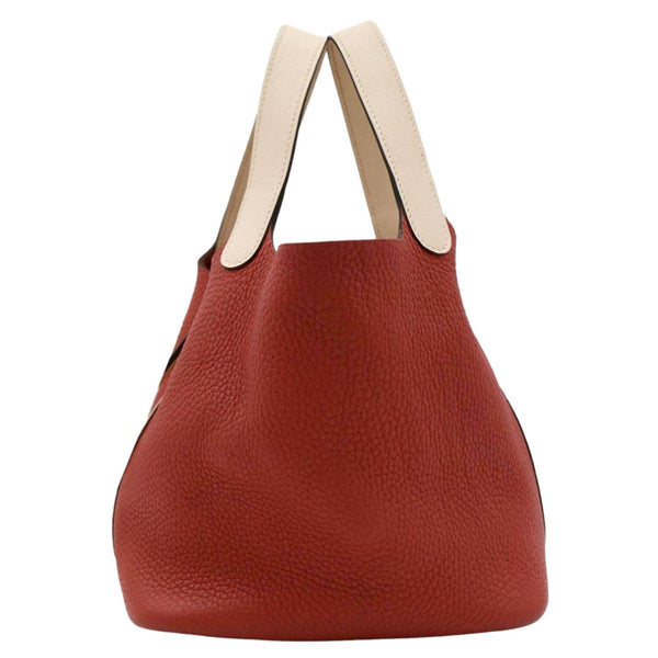 HERMES Picotin Lock 18 Taurillon Clemence Leather Hobo Bag Red