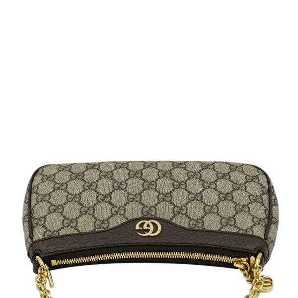 GUCCI Dollar Ophidia Web Small GG Supreme Monogram Canvas New Acero Shoulder Bag Beige 735132