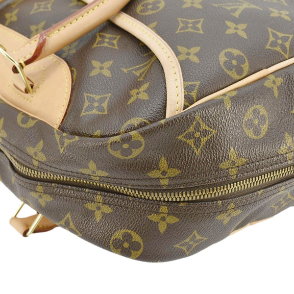 LOUIS VUITTON Deauville Bowling Monogram Canvas Satchel Bag Brown