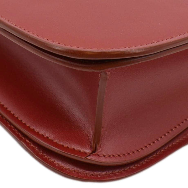 CELINE Classic Box Medium Leather Flap Shoulder Bag Red