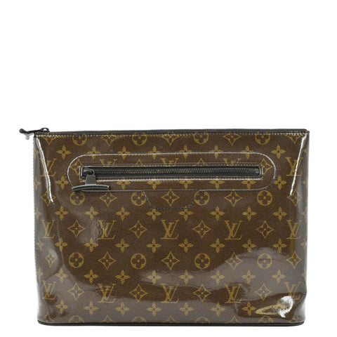 LOUIS VUITTON Pochette Cosmos Monogram Glaze Canvas Pouch Brown