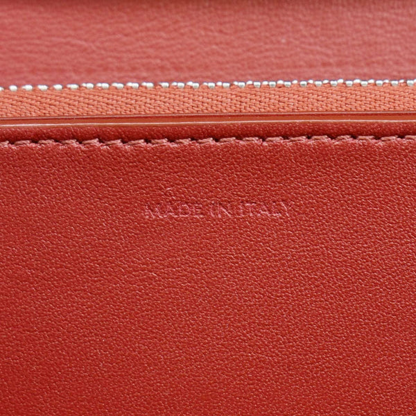 CELINE Classic Box Medium Leather Flap Shoulder Bag Red