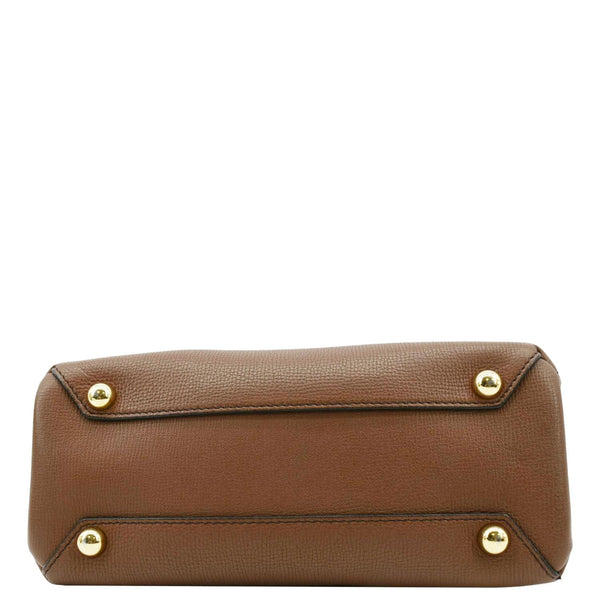 BURBERRY Banner Derby Leather Tote Shoulder Bag Tan