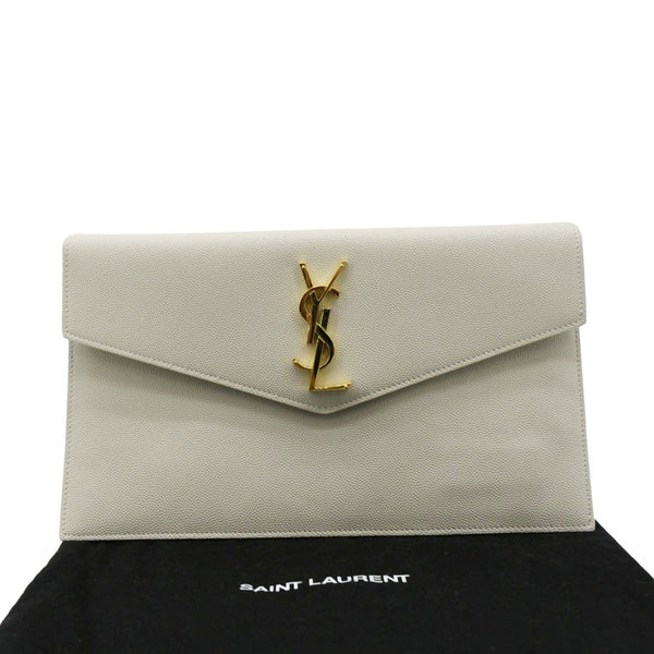 YVES SAINT LAURENT Uptown Envelope Grain De Poudre Leather logo front look