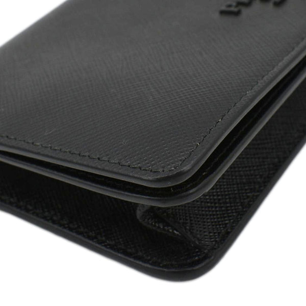PRADA Saffiano Leather Crossbody Wallet Black