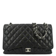 CHANEL Classic Maxi Single Flap Caviar Leather Shoulder Bag Black