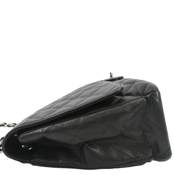 CHANEL Classic Maxi Single Flap Caviar Leather Shoulder Bag Black