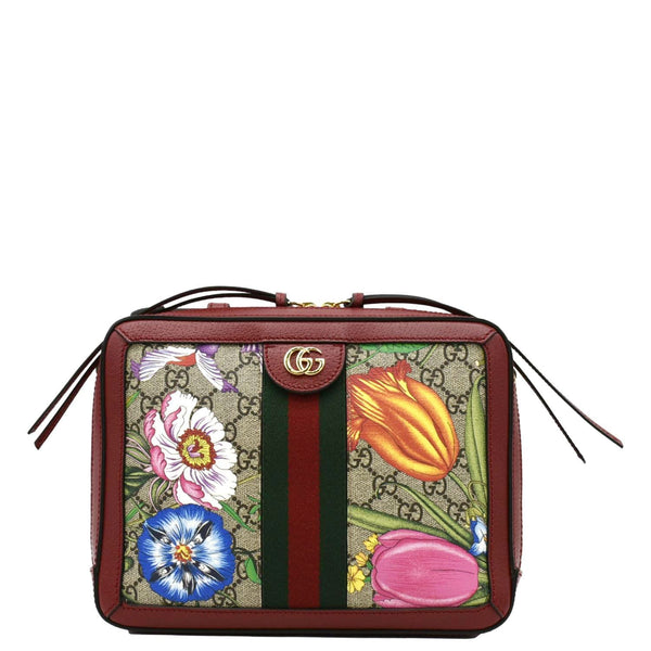 GUCCI Ophidia Flora Web Small Top Handle Bag Red 550622