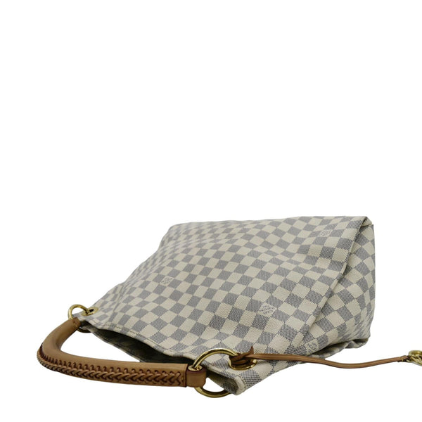 LOUIS VUITTON Artsy MM Damier Azur Hobo Bag White right corner look