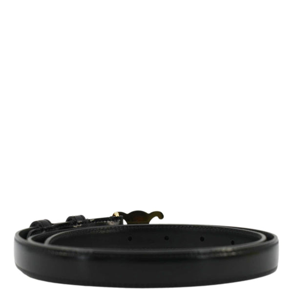 CELINE  Triomphe Leather Belt Black Size 80