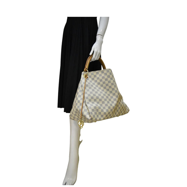 LOUIS VUITTON Artsy MM Damier Azur Hobo Bag White dummy look