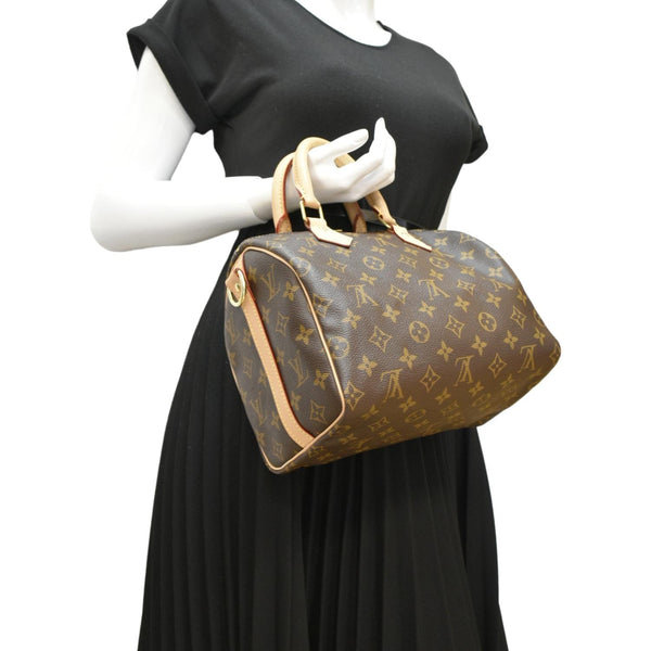 LOUIS VUITTON Speedy 25 Bandouliere Monogram Canvas Shoulder Bag Brown