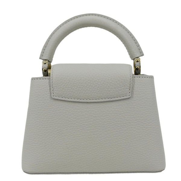 LOUIS VUITTON Capucine Mini Shoulder Bag Leather White with back view