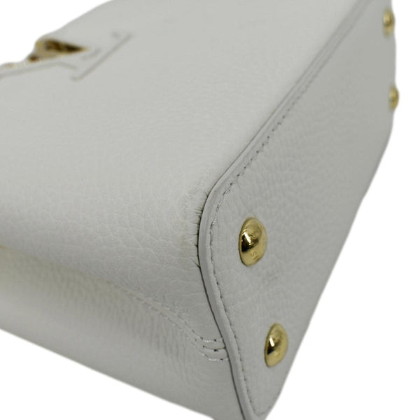 LOUIS VUITTON Capucine Mini Shoulder Bag Leather White with lower left side view