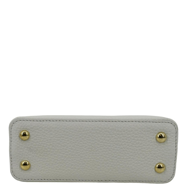 LOUIS VUITTON Capucine Mini Shoulder Bag Leather White with lower view