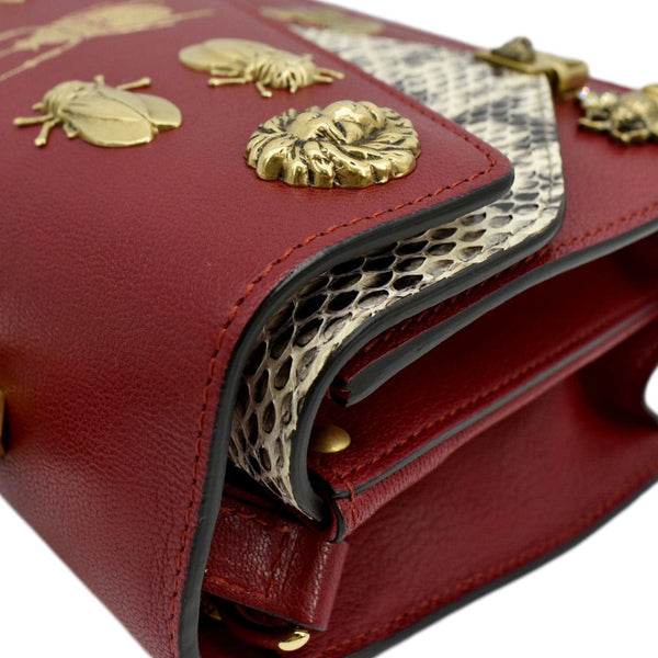 GUCCI Ottilia Leather Top Handle Shoulder Bag Red 488715