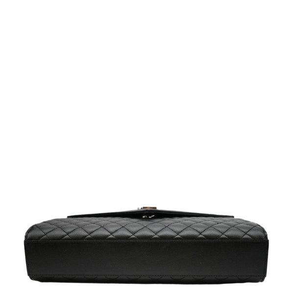 YVES SAINT LAURENT Large Envelope Mix Matelasse Leather Chain Shoulder Bag Black