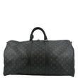 LOUIS VUITTON Keepall 55 Bandouliere Monogram Eclipse Travel Bag Black