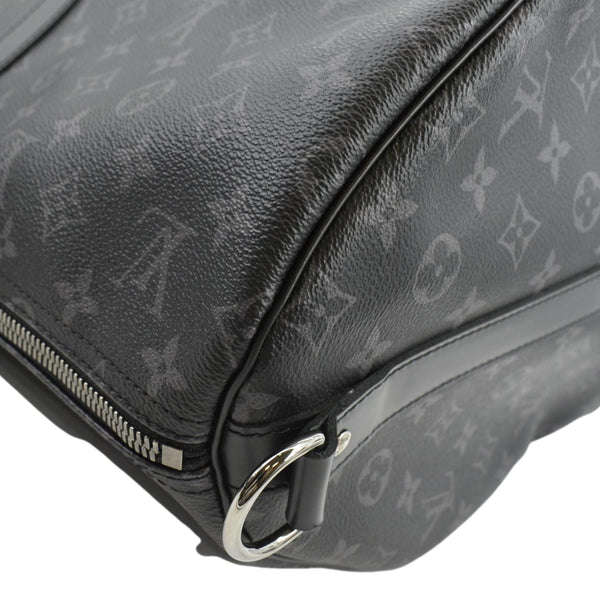LOUIS VUITTON Keepall 55 Bandouliere Monogram Eclipse Travel Bag Black