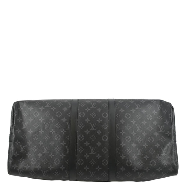 LOUIS VUITTON Keepall 55 Bandouliere Monogram Eclipse Travel Bag Black