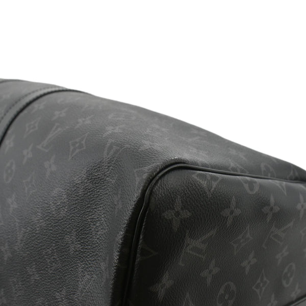 LOUIS VUITTON Keepall 55 Bandouliere Monogram Eclipse Travel Bag Black