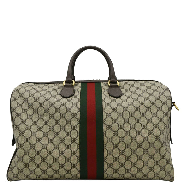 GUCCI X BALENCIAGA Ophidia Carry-On Supreme BB Web Duffle Bag Beige 680124