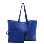 YVES SAINT LAURENT Shopping Leather Tote Bag Blue