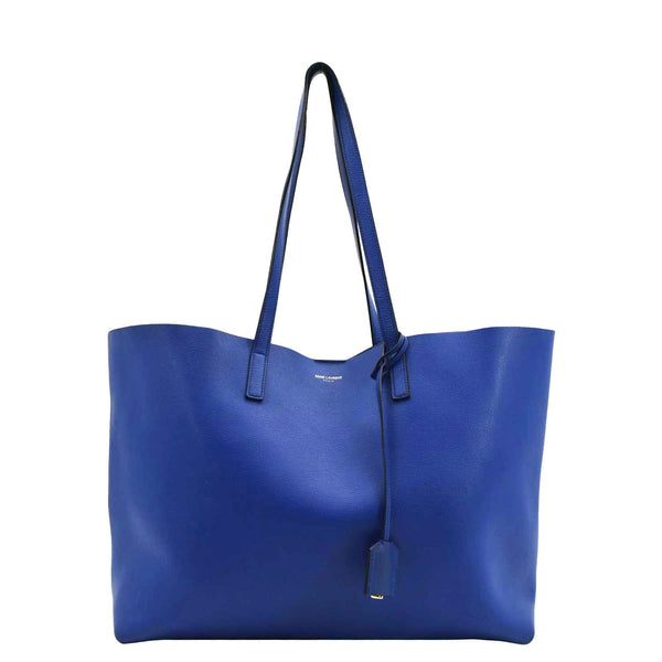 YVES SAINT LAURENT Shopping Leather Tote Bag Blue