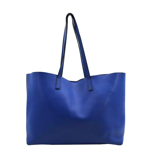 YVES SAINT LAURENT Shopping Leather Tote Bag Blue