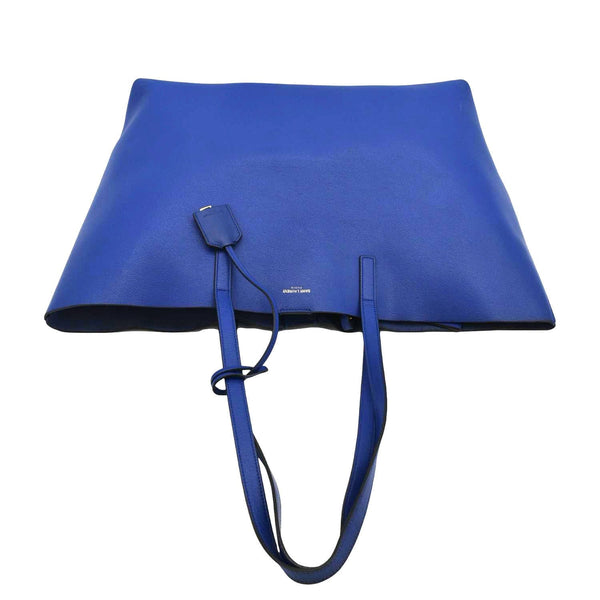 YVES SAINT LAURENT Shopping Leather Tote Bag Blue