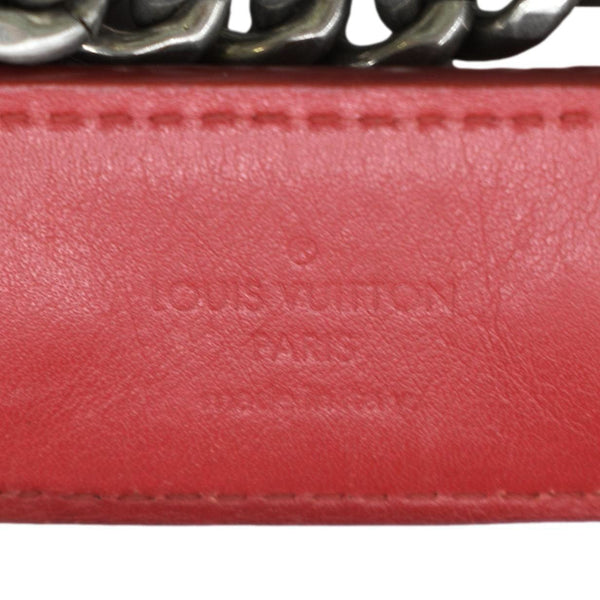 LOUIS VUITTON New Wave Chain MM Leather Shoulder Bag Red