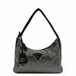 PRADA Mini Re-Edition 2000 Crystal Embellished Satin Tote Bag Black