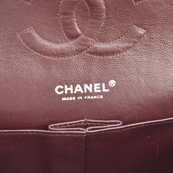 CHANEL Medium Double Flap Lambskin Leather Shoulder Bag Black