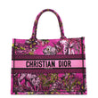 CHRISTIAN DIOR Medium Book Oblique Embroidered Canvas Tote Bag Pink