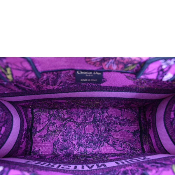 CHRISTIAN DIOR Medium Book Oblique Embroidered Canvas Tote Bag Pink