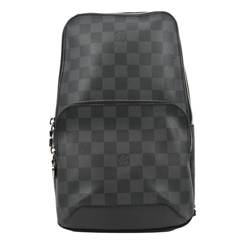 LOUIS VUITTON Avenue Sling Damier Graphite Backpack Bag Black